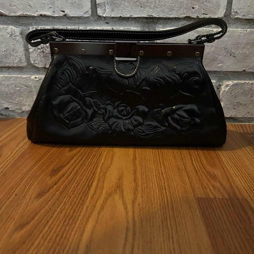 Patricia Nash Black Embossed Clutch